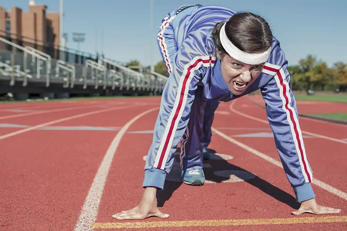 Ultraloopster bij de finish na lange afstand